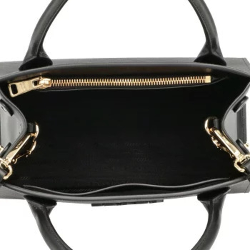 Prada Saffiano Monochrome Tote Bag Logo Belt Handbag - Picture 6 of 8